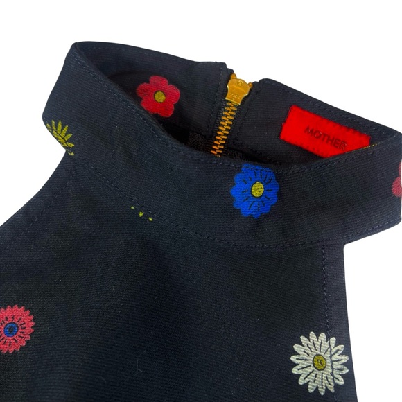 MOTHER Never Falter Halter Top Fresh as a Daisy Black Denim - Picture 12 of 12